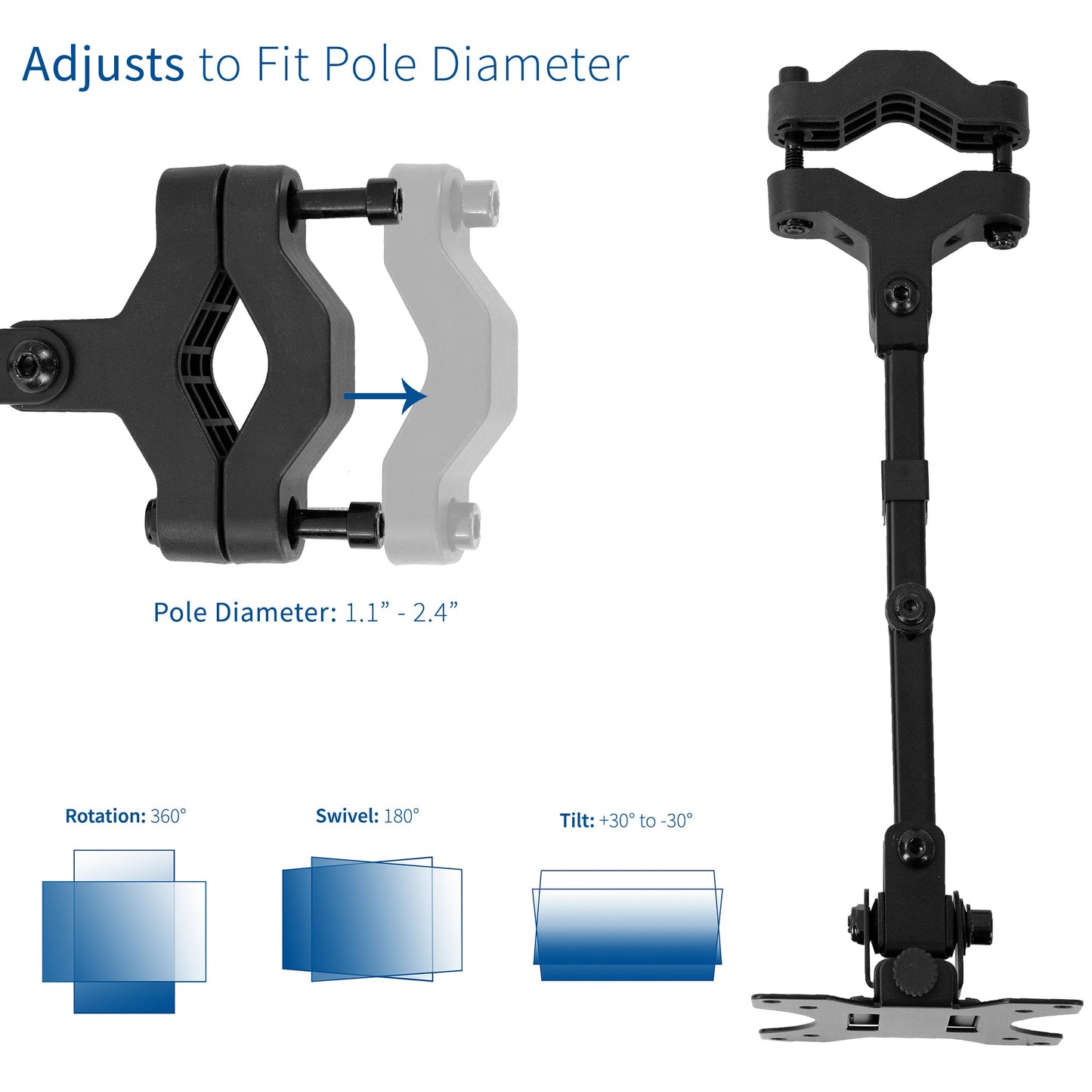 Pole Mount Bracket (extendable) for 17" to 32" TVs