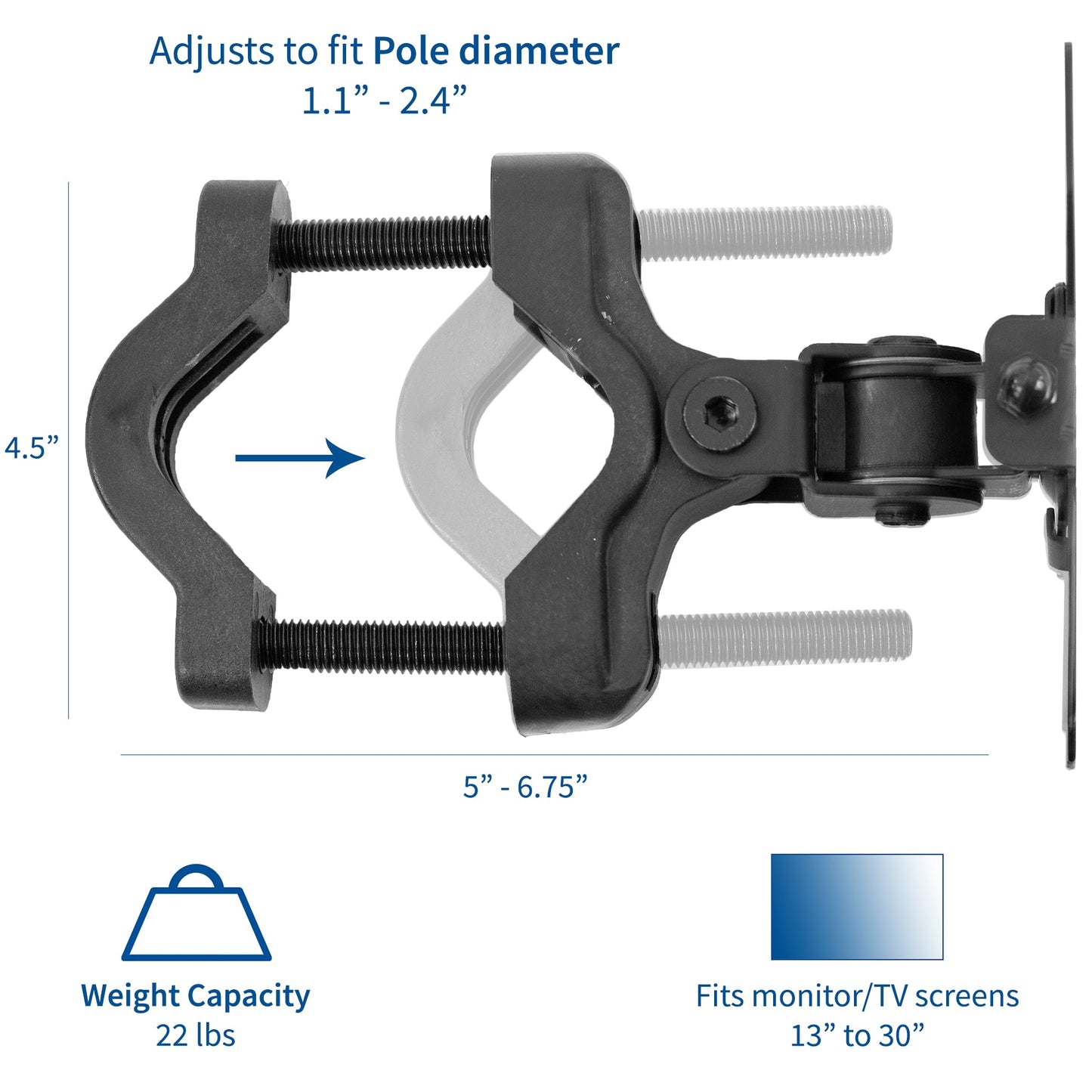 Pole Mount Bracket for 17" to 32" TVs